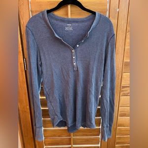 Aerie Ribbed Henley Long Sleeve Shirt